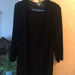 Black velour dress with crop jacket set.. Will not separate